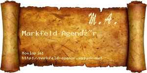 Markfeld Agenór névjegykártya
